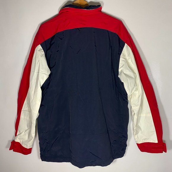 Tommy Hilfiger Mens Jacket Patch Logo Lightweight Full Zip Red Size L - Picture 2 of 14